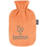 Fashy Wärmflasche mit Plüschbezug und Stickerei Do It Today/Tomorrow"