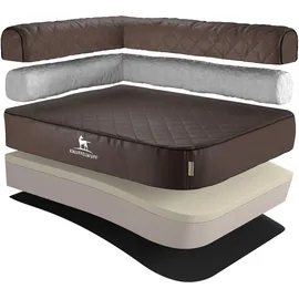 Knuffelwuff Eck-Hundebett Winslow XXL 120 x 80 cm braun