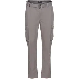 H.I.S. Cargohose H.I.S, Herren, Gr. 33, Länge 32, grau (dunkel grau), Web, Obermaterial: 98% Baumwolle, 2% Elasthan, unifarben, regular fit lang, Hosen Cargohose, Topseller