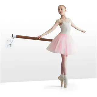 Klarfit Barre Mur Ballettstange, 100 cm Holm 38 mm ø Wandmontage, weiß