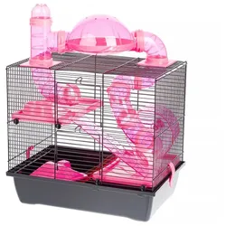 INTERZOO Rocky + Terrace Hamsterkäfig 42 cm rosa