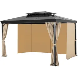 VEVOR Pavillonvorhang Outdoor Sichtschutzvorhang 2825x3425x2215mm Khaki