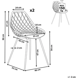 Beliani Esszimmerstuhl 2er Set CANTON