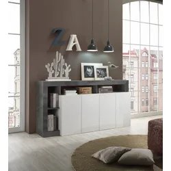Sideboard INOSIGN "Hamburg", grau (weiß, ossido), B:184cm H:93cm T:42cm, Sideboards, Breite 184 cm