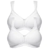 SUSA Bügelloser BH SUSA "2er Pack BH ohne Bügel Topsy", Damen, Gr. 80, Cup B, weiß, Stoff, Obermaterial: 83% Polyester PES. 17% Elasthan EL., BHs