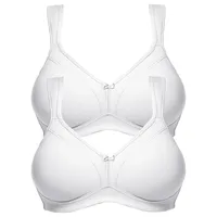 SUSA Bügelloser BH SUSA "2er Pack BH ohne Bügel Topsy", Damen, Gr. 80, Cup B, weiß, Stoff, Obermaterial: 83% Polyester PES. 17% Elasthan EL., BHs