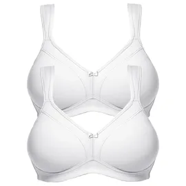 SUSA Bügelloser BH SUSA "2er Pack BH ohne Bügel Topsy", Damen, Gr. 80, Cup B, weiß, Stoff, Obermaterial: 83% Polyester PES. 17% Elasthan EL., BHs