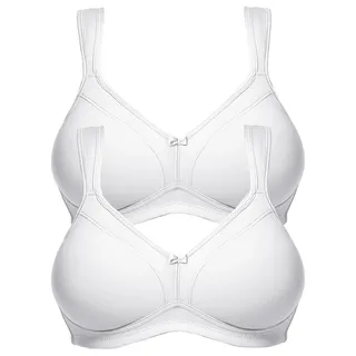 SUSA Bügelloser BH SUSA "2er Pack BH ohne Bügel Topsy", Damen, Gr. 80, Cup B, weiß, Stoff, Obermaterial: 83% Polyester PES. 17% Elasthan EL., BHs