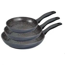 STONELINE Pfannen-Set 3-tlg. 16 cm + 20 cm + 24 cm schwarz Aluguss