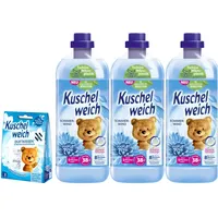 3x1L Kuschelweich Weichspüler Classic Sommerwind 114WL + Duftsäckchen-Box Blau