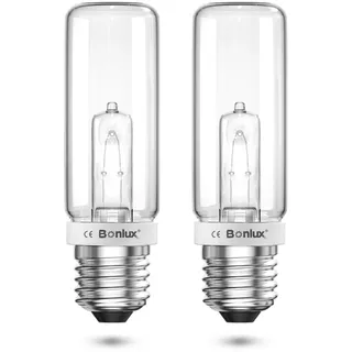 Bonlux 200W E27 Röhrenförmige Halogenglühbirnen Dimmbare E27 JDD Einstelllicht Glühbirne für Studio Blitzlicht Edison Schraube Halogenlampe Warmweiß 2800K, 2820lm, AC220-240V, 2 Pack