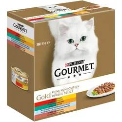 PRUINA GOURMET Gold Feine Komposition Katzenfutter nass 8 x 85 g