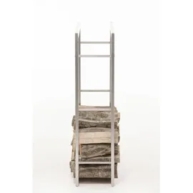 CLP Kaminholzständer Keri 80 x 25 x 100 cm silber