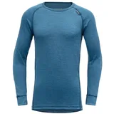 Devold of Norway Breeze Merino Jr Langarm-t-shirt - Blue Melange - 10 Jahre