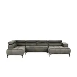 Switch Wohnlandschaft Mikrofaser 3-Sitzer Grau