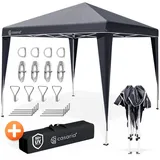 DEUBA CLALER Pavillon Capri 3x3m Pop-Up UV-Schutz 50+ Wasserdicht Winterfest mit Tasche Faltbar Camping Garten Faltpavillon Partyzelt, Anthrazit