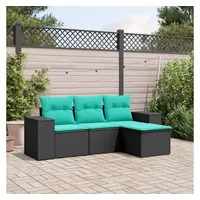 vidaXL Gartensofa-Set 4-tlg. schwarz