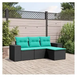 vidaXL Gartensofa-Set 4-tlg. schwarz