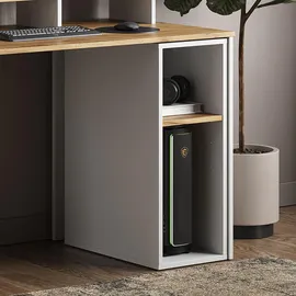 Vicco PC-Schrank Weiß, Honigeiche, Holzwerkstoff, 2 Fächer, Rechteckig, 28.5x72x50 cm