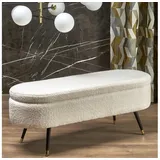Bank mit Stauraum AVEIRO 46x120 cm weiß - Weiß