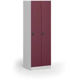 Metallspind S1, 2 Abteile, 1850 x 600 x 500 mm, zerlegt, RFID-Schloss, rote Tür