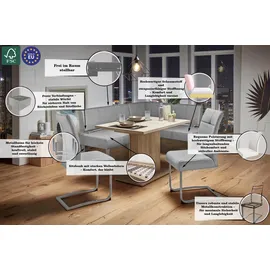 Home Affaire Rab 180 x 88 x 140 cm Strukturstoff langer Schenkel links hellgrau