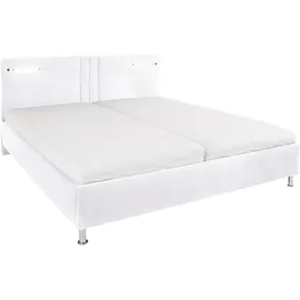 Westfalia Schlafkomfort Elba 180 x 200 cm ohne Matratze | kein Härtegrad | mit LED-Beleuchtung Microfaser weiß