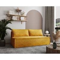 Fun Möbel Schlafsofa Sofa Designersofa EMMA 3-Sitzer mit Schlaffunktion, inkl. 2 Rückenkissen, mit Bettkasten gelb