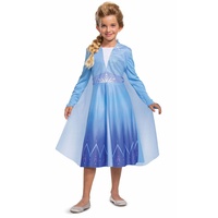 Disney Offizielles Premium Frozen Die Eiskönigin 2 Elsa Kleid Kinder Kostüm, Prinzessin Kostüm Mädchen für Halloween Karneval Geburtstag, Größe M