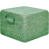 Beliani Pouf Dhadar Stoff 45 x 30 x 45 cm Grün