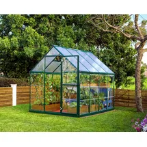CANOPIA Hybrid Alu grün Polycarbonat 0,7 mm/Dach HKP 4 mm 4,5 m2 inkl. Stahlfundament