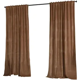 Gardinenbox Vorhang »Milano« Samt Blickdicht Schlaufenband Tunneldurchzug Blackout Bügelband kürzbar Sand 2 Stück HxB 280x135 cm, 20357