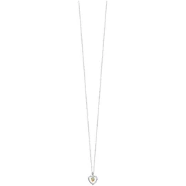 Julie Julsen Kette mit Anhänger Herz Zirkonia weiß champagner Silber