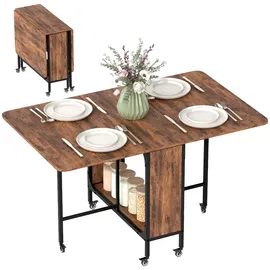 Homcom Esstisch 130 x 74 x 80 cm rustikal-braun