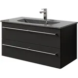 Saphir »Serie 6025 Mineralmarmor-Waschtisch mit Unterschrank, 97 cm breit«, Waschplatz mit 2 Schubladen, hängend, verschiedene Ausführungen