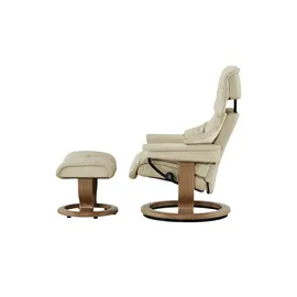 Stressless Relaxsessel Reno Leder 88 x 108 x 78 cm creme mit Hocker
