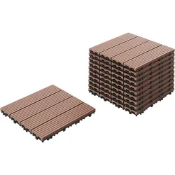 Terrassenfliesen ATELETA Holz- Plastik- Verbundstoffe (WPC) Braun