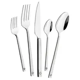 Mulex Besteck-Set, Chrom-Edelstahl-Legierung 18/0 – teilsatiniert silberfarben