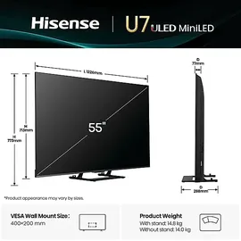 Hisense 55U7Q 55 Zoll MiniLED ULED 4K Smart TV