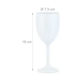 Relaxdays Weingläser Kunststoff 12er Set, bruchfest, BPA-frei, Mehrweg Cocktailgläser, Camping Kunststoffgläser, weiß