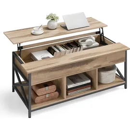 VASAGLE Hellbraun Stahl 60 x 120 x 48-62 cm