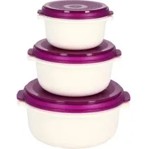 Emsa Micro Family Frischhaltedose rund weiß/brombeer 0,5/1,0/1,5 l 3-teilig