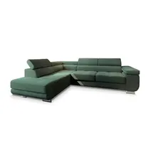 masseno Eckcouch Polyester mit Schlaffunktion 2-Sitzer Grün