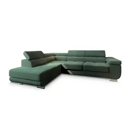 masseno Eckcouch Polyester mit Schlaffunktion 2-Sitzer Grün