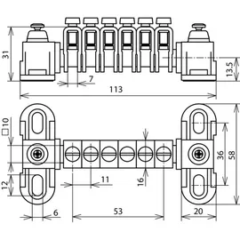 Dehn Potentialausgleichschiene PAS 6RK OH