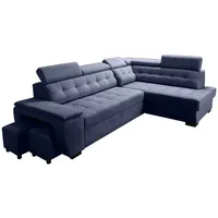 Sonstige Verlage Robin Grand Ecksofa mit Schlaffunktion Bettkasten Kopfstützen 277x180x86 Marineblau Rechst - Blau