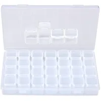 Kuou Siming Sortierbox transparent (leer) 28Fächer,Abnehmbar Zweisitzer Perlen Box