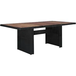 vidaXL 9-tlg. Garten-Essgruppe Poly Rattan Schwarz