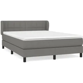 vidaXL Boxspringbett 140 x 200 cm Dunkelgrau
