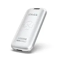 iDiskk 1 TB externes Solid-State-Laufwerk bis zu 2000 MB/s, USB 3.2 Gen 2x2 USB-C SSD,Hochleistungs-SSD mit USB-C-Kabel, Taschengröße 2000 MB/s USB-C-Flash-Laufwerk, Foto-Speicherstick (Silber)